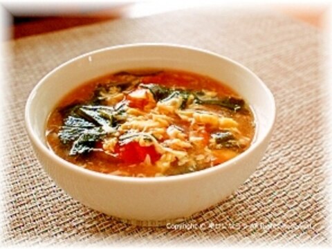 トマトの味噌風味中華スープ